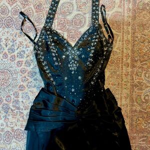 Aspeed Midnight Black Gown with Silver Accents